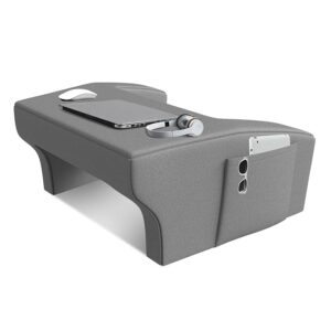 Lap Desk Pillow | Portable Computer Table & Laptop Lap Desk for Sofa, Bed, Floor | Ergonomic Design Comfortable Armrest | Work Desk Accessories for Reading Gaming Studying | Grey Velvet Cover