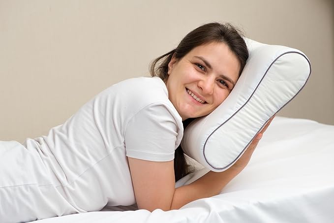 Cervical Contour Smooth Memory Foam Pillow | Orthopedic Neck Support for Pain Relief & Better Sleep | Ergonomic Design for Spine Alignment | Pack of 1 (White) - Image 4